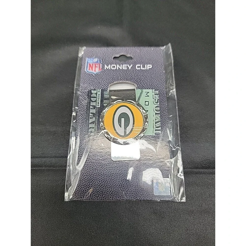 GREEN BAY PACKERS STAINLESS STEEL MONEY CLIP NEW